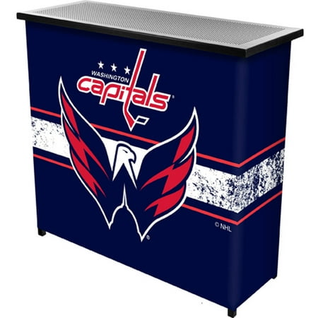 Washington Capitals NHL Portable Bar Indoor Outdoor, Pop-Up Drink Station Patio, Garage or Man Cave Accessories - Red, Navy, White