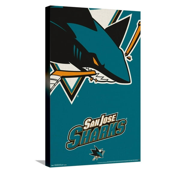 NHL San Jose Sharks - Logo 14 Canvas Wall Poster, 14.725" x 22.375"