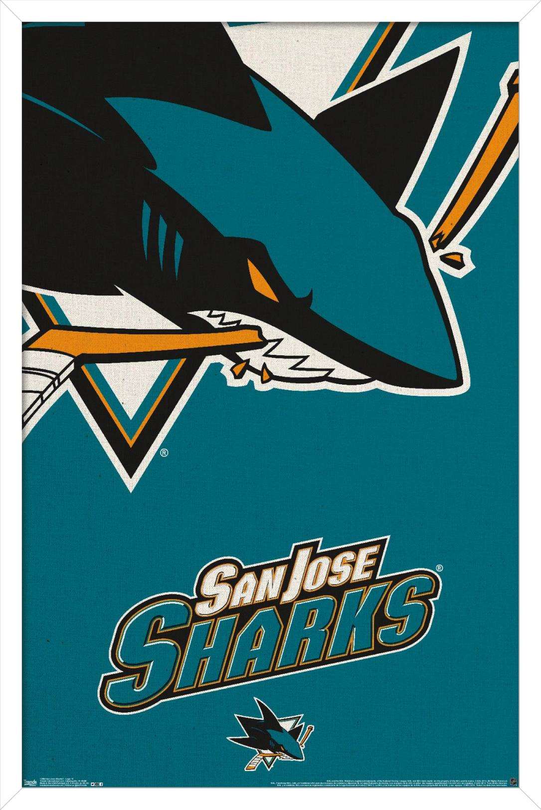 NHL San Jose Sharks - Logo 14 Wall Poster, 14.725" x 22.375", Framed