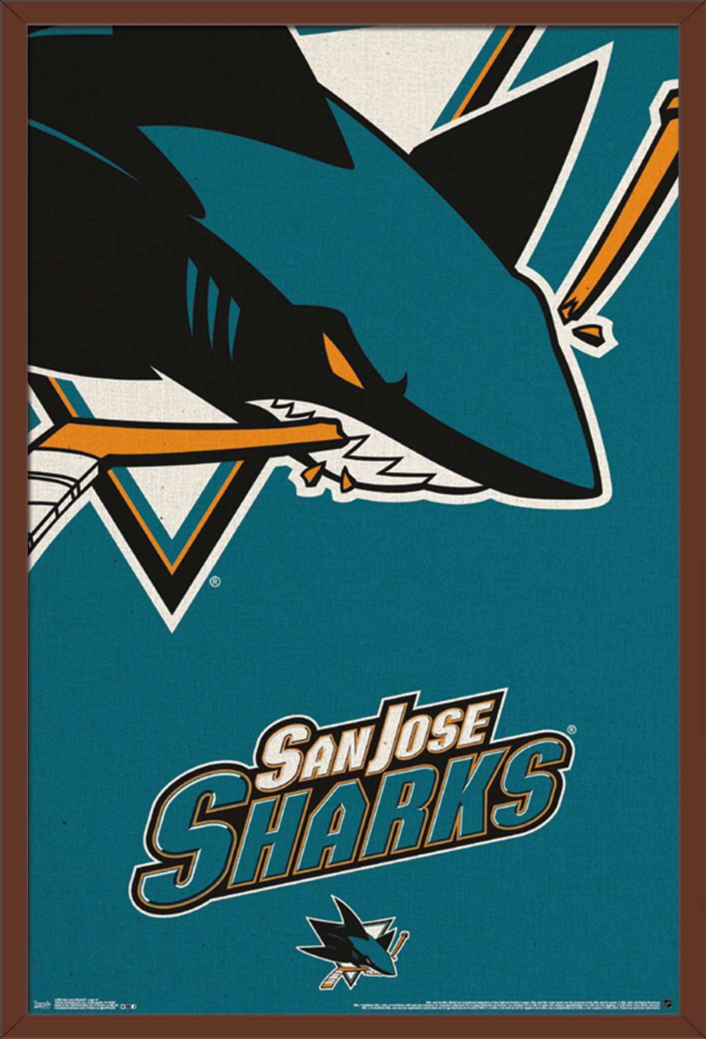 NHL San Jose Sharks - Logo 14 Wall Poster, 22.375" x 34", Framed
