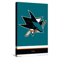 NHL San Jose Sharks - Logo 21 Canvas Wall Poster, 14.725" x 22.375"