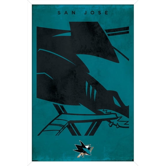 NHL San Jose Sharks - Logo 25 Wall Poster, 22.375" x 34" Framed