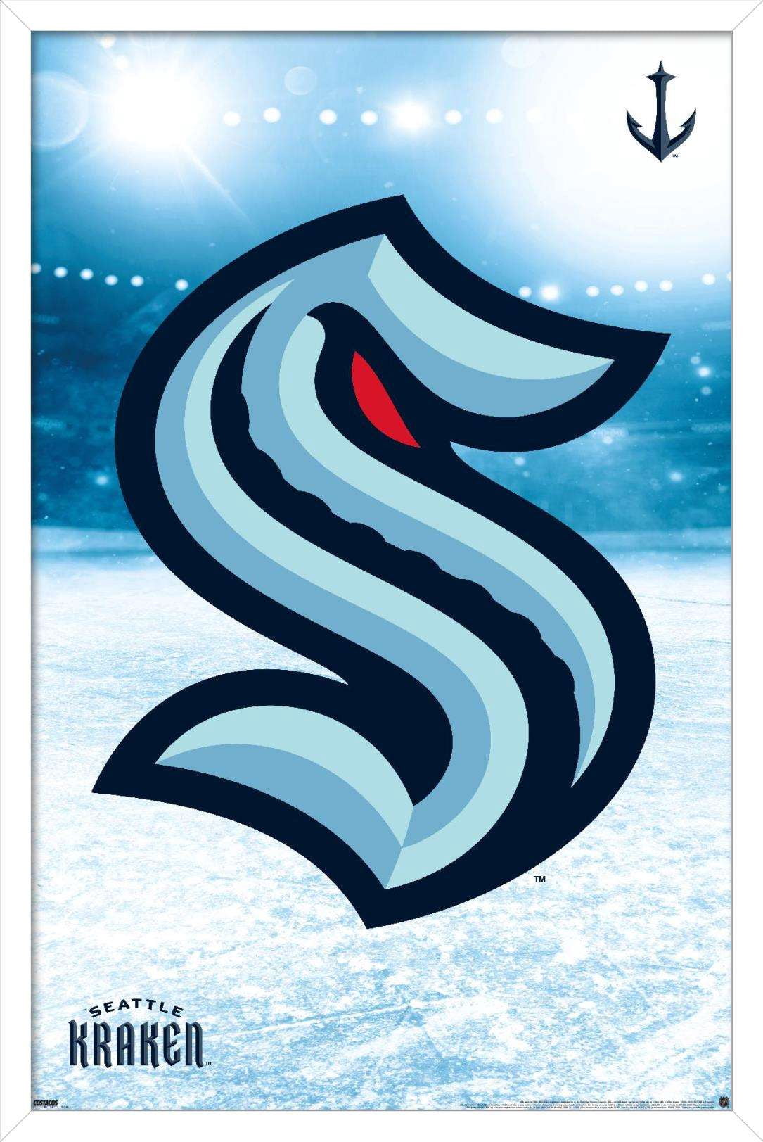 NHL Seattle Kraken - Logo 20 Wall Poster, 14.725" x 22.375", Framed