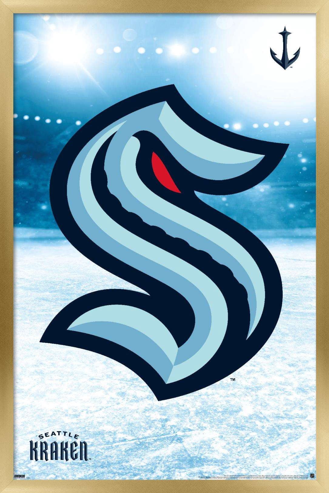 NHL Seattle Kraken - Logo 20 Wall Poster, 14.725" x 22.375", Framed