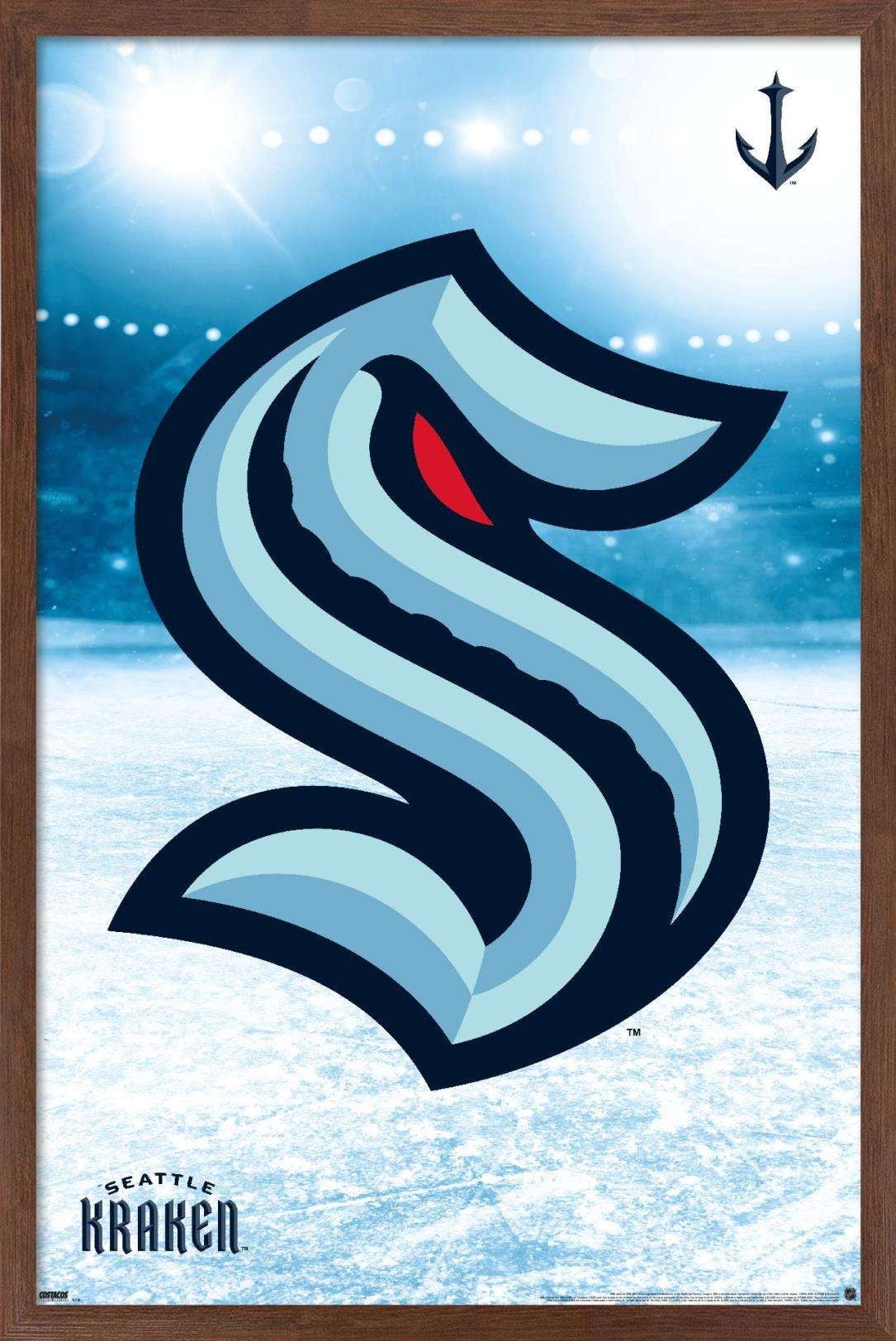 NHL Seattle Kraken - Logo 20 Wall Poster, 22.375" x 34", Framed