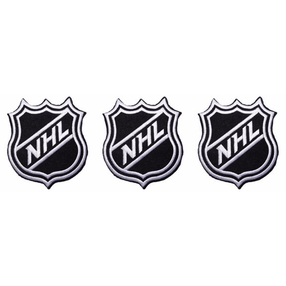 NHL Shield Logo 3 Inches Tall Embroidered Iron on Patch Set of 3