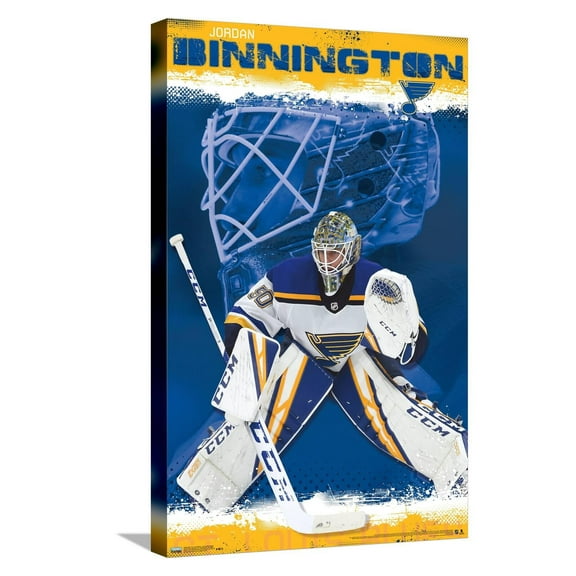 NHL St. Louis Blues - Jordan Binnington 19 Canvas Wall Poster, 14.725" x 22.375"