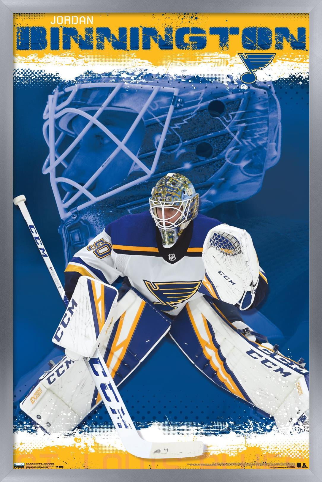 NHL St. Louis Blues - Jordan Binnington 19 Wall Poster, 14.725" x 22.375", Framed