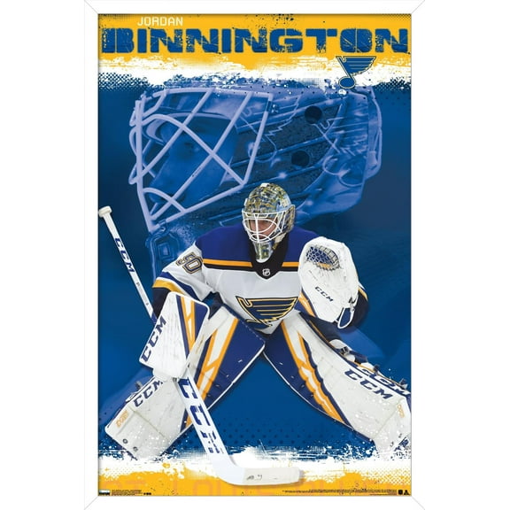 NHL St. Louis Blues - Jordan Binnington 19 Wall Poster, 14.725" x 22.375", Framed