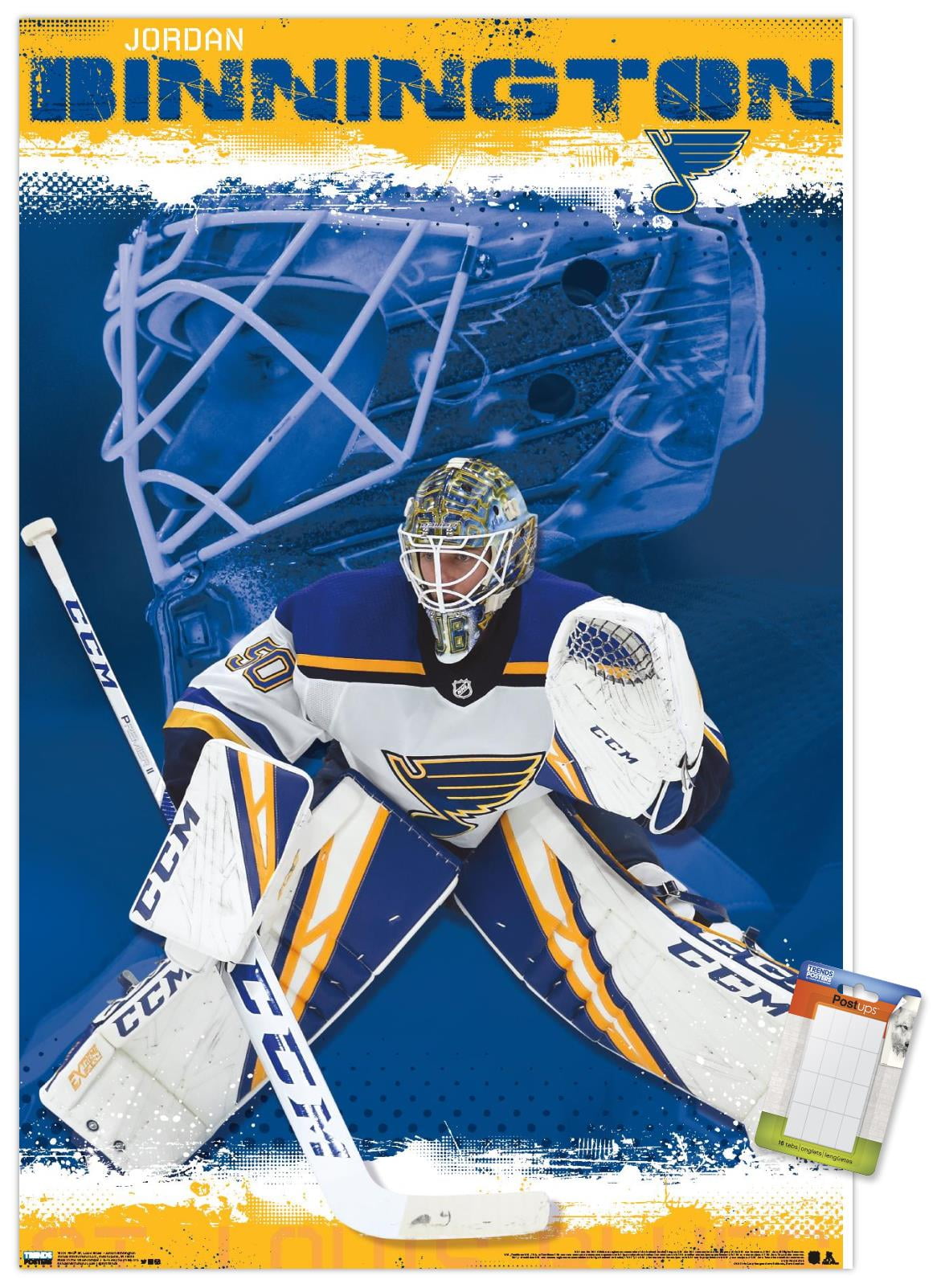 NHL St. Louis Blues - Jordan Binnington 19 Wall Poster, 14.725" x 22.375"