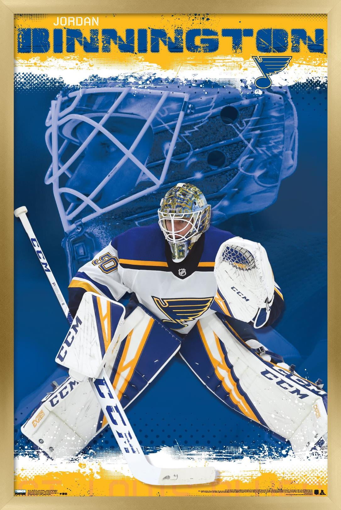 NHL St. Louis Blues - Jordan Binnington 19 Wall Poster, 22.375" x 34", Framed