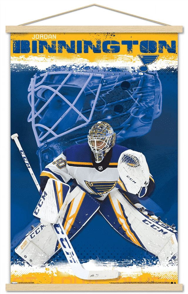 NHL St. Louis Blues - Jordan Binnington 19 Wall Poster with Magnetic Frame, 22.375" x 34"