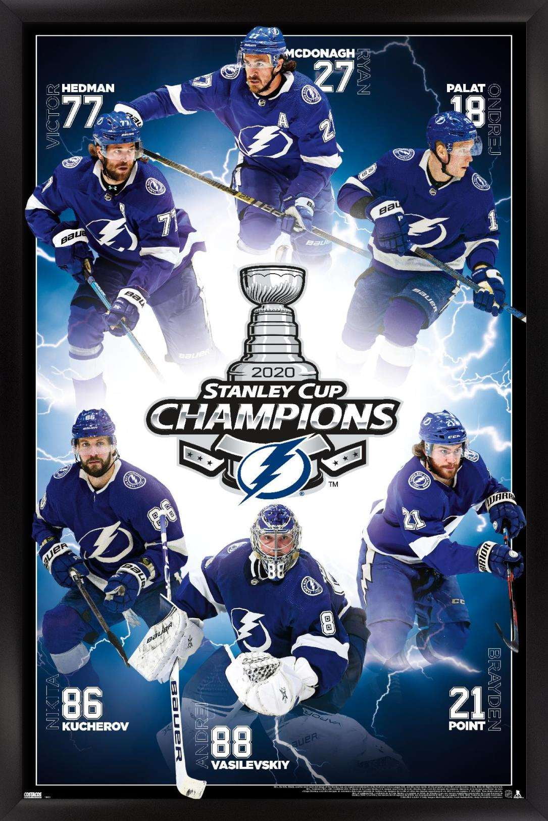 Tampa Bay Lightning Autographed 2021 Stanley Cup Champions Blue