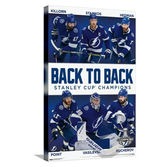 NHL Tampa Bay Lightning - 2021 NHL Stanley Cup Champions Canvas Wall Poster, 14.725" x 22.375"
