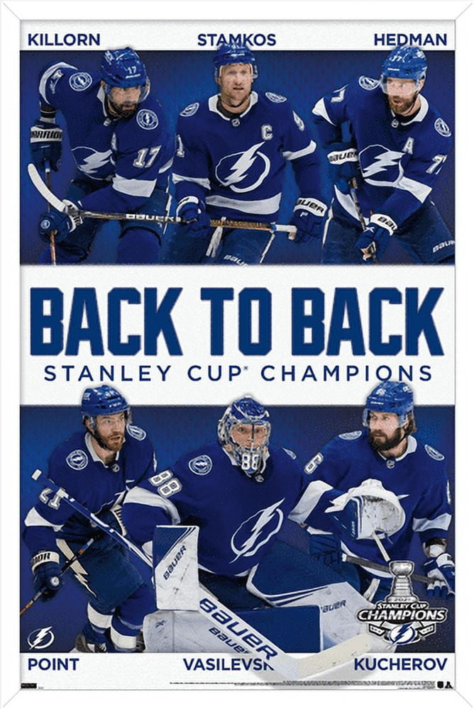 NHL Tampa Bay Lightning - 2021 NHL Stanley Cup Champions Wall Poster, 14.725" x 22.375", Framed