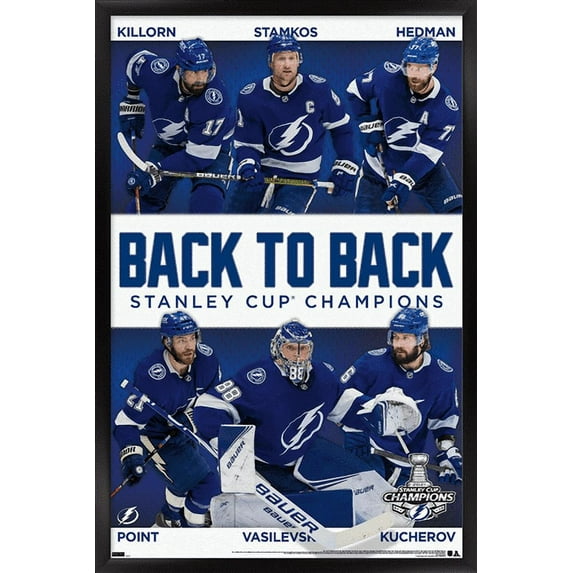 NHL Tampa Bay Lightning - 2021 NHL Stanley Cup Champions Wall Poster, 14.725" x 22.375", Framed