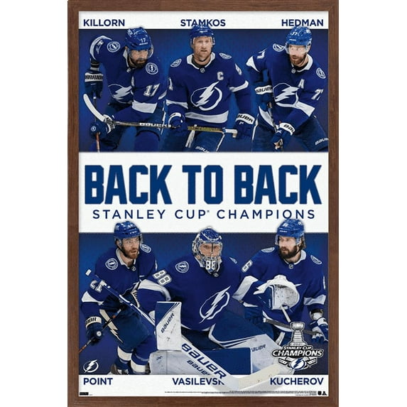 NHL Tampa Bay Lightning - 2021 NHL Stanley Cup Champions Wall Poster, 14.725" x 22.375", Framed