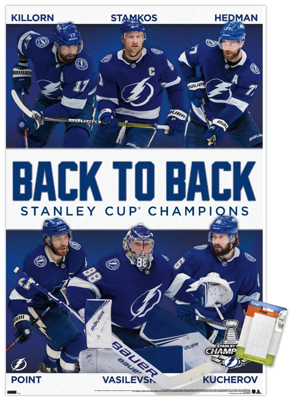 NHL Tampa Bay Lightning - 2021 NHL Stanley Cup Champions Wall Poster, 22.375" x 34"