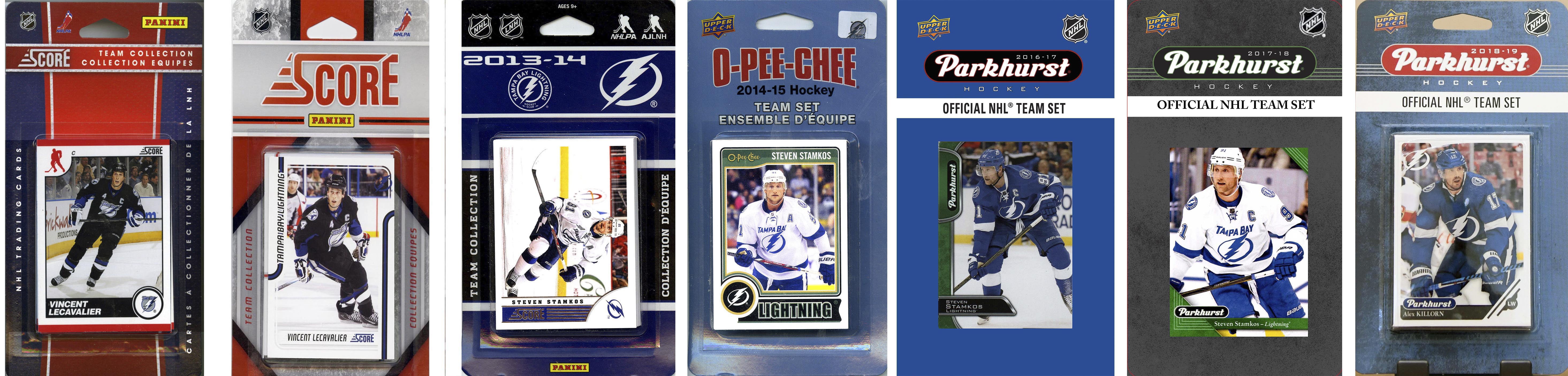 NHL Tampa Bay Lightning 7 Different Licensed Trading Card Team Sets