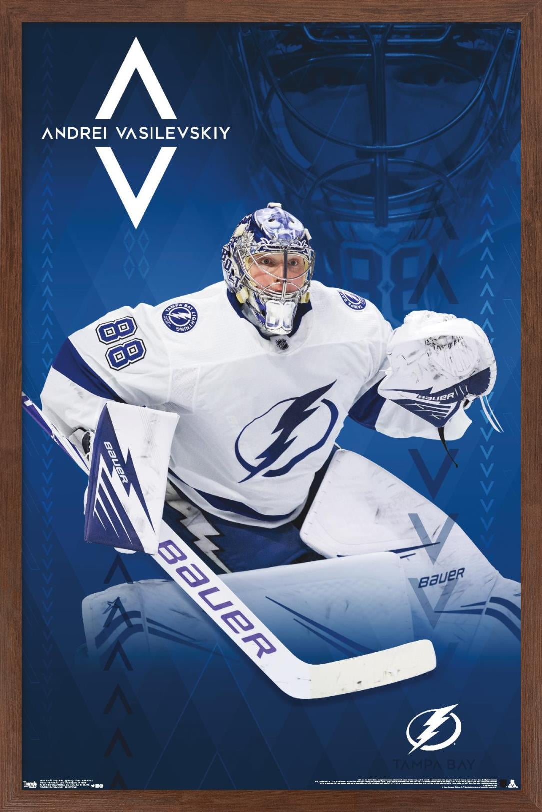 NHL Tampa Bay Lightning - Andrei Vasilevskiy 19 Wall Poster, 14.725" x 22.375" Framed