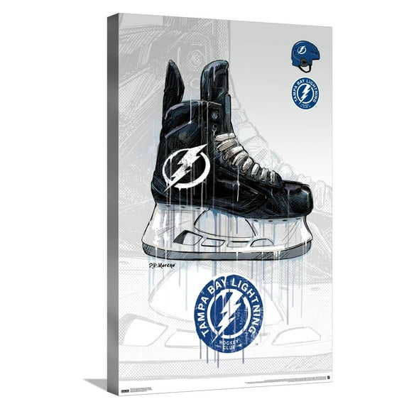 NHL Tampa Bay Lightning - Drip Skate 21 Canvas Wall Poster, 14.725" x 22.375"