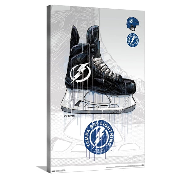 NHL Tampa Bay Lightning - Drip Skate 21 Canvas Wall Poster, 22.375" x 34"