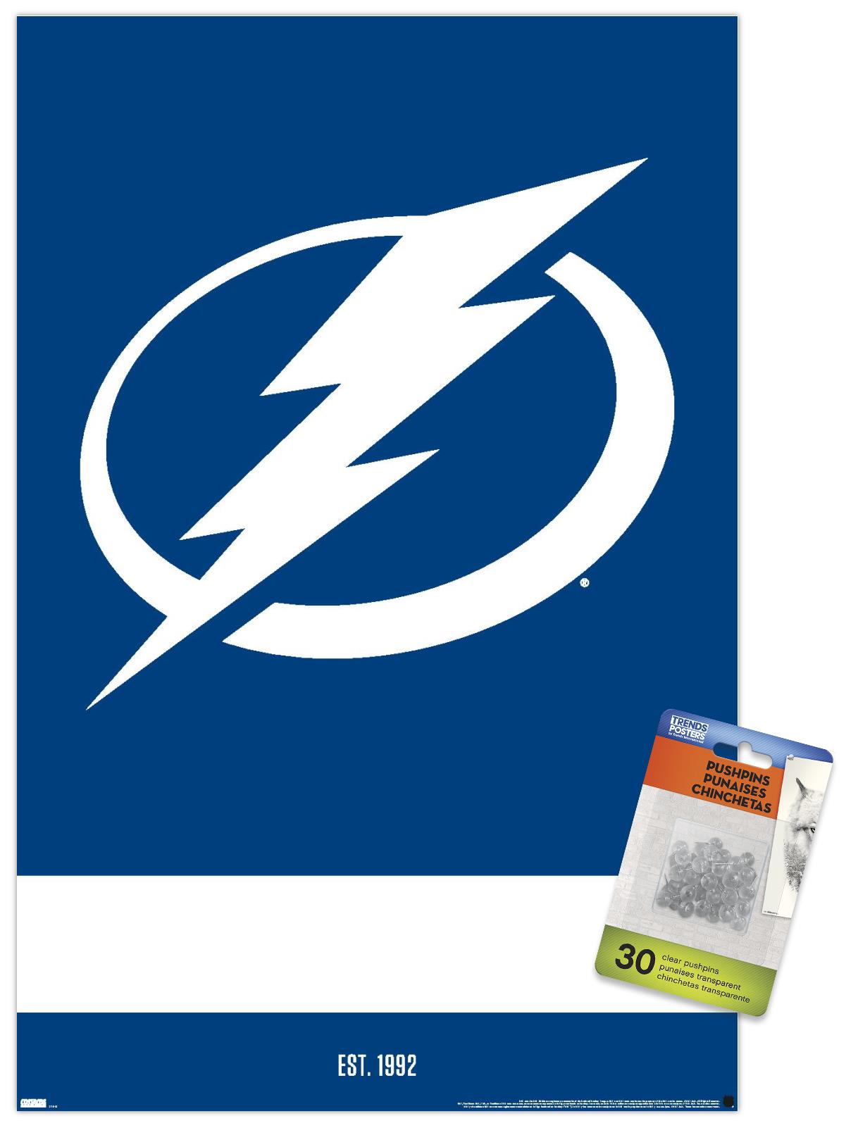 NHL Tampa Bay Lightning - Logo 21 Wall Poster with Pushpins, 14.725" x 22.375"