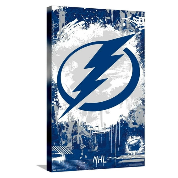 NHL Tampa Bay Lightning - Maximalist Logo 23 Canvas Wall Poster, 14.725" x 22.375"