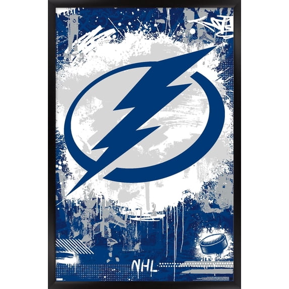 NHL Tampa Bay Lightning - Maximalist Logo 23 Wall Poster, 14.725" x 22.375" Framed