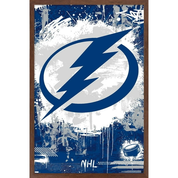 NHL Tampa Bay Lightning - Maximalist Logo 23 Wall Poster, 22.375" x 34" Framed