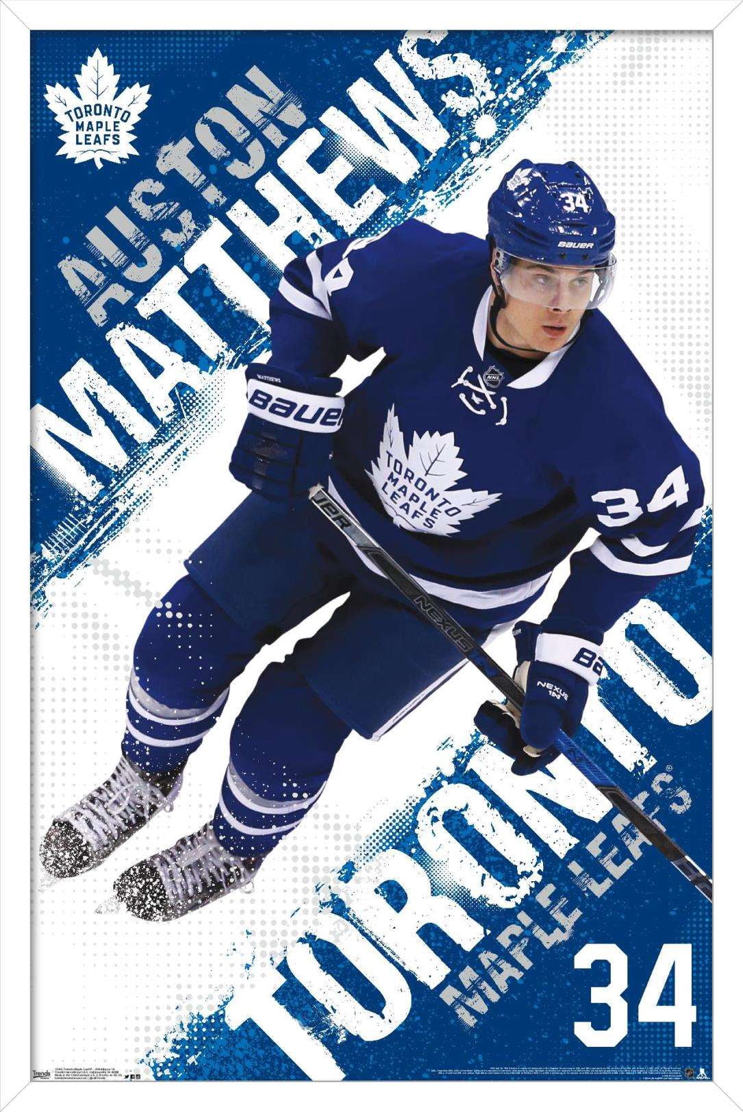 NHL Toronto Maple Leafs - Austin Matthews 16 Wall Poster, 14.725" x 22.375", Framed