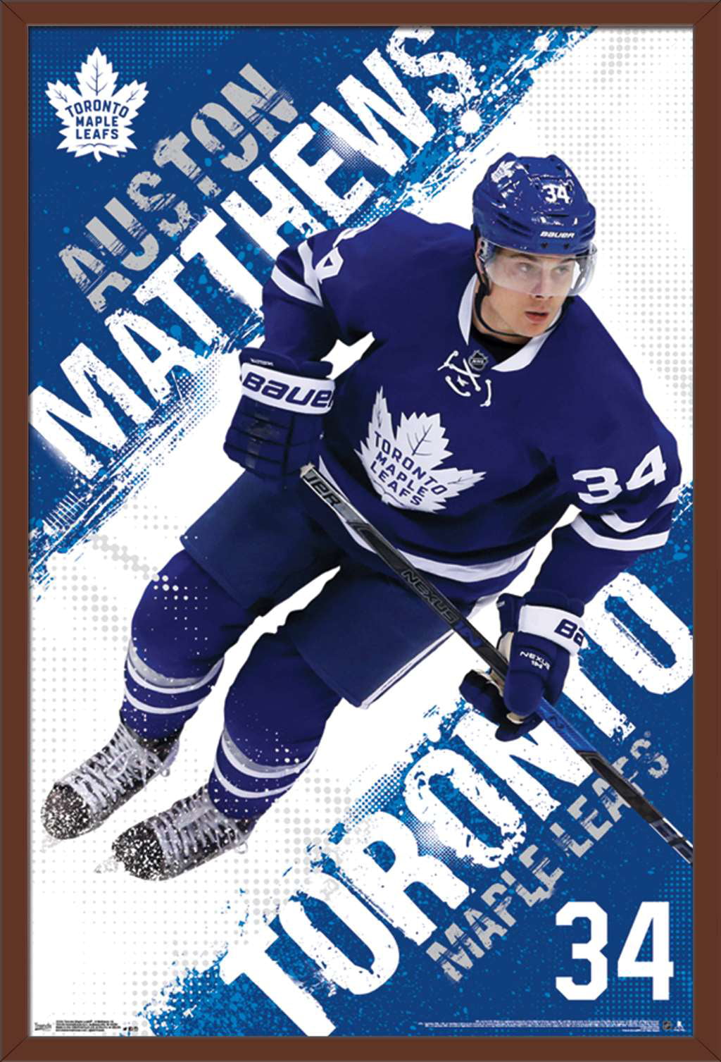 NHL Toronto Maple Leafs - Austin Matthews 16 Wall Poster, 22.375 x 34,  Framed 