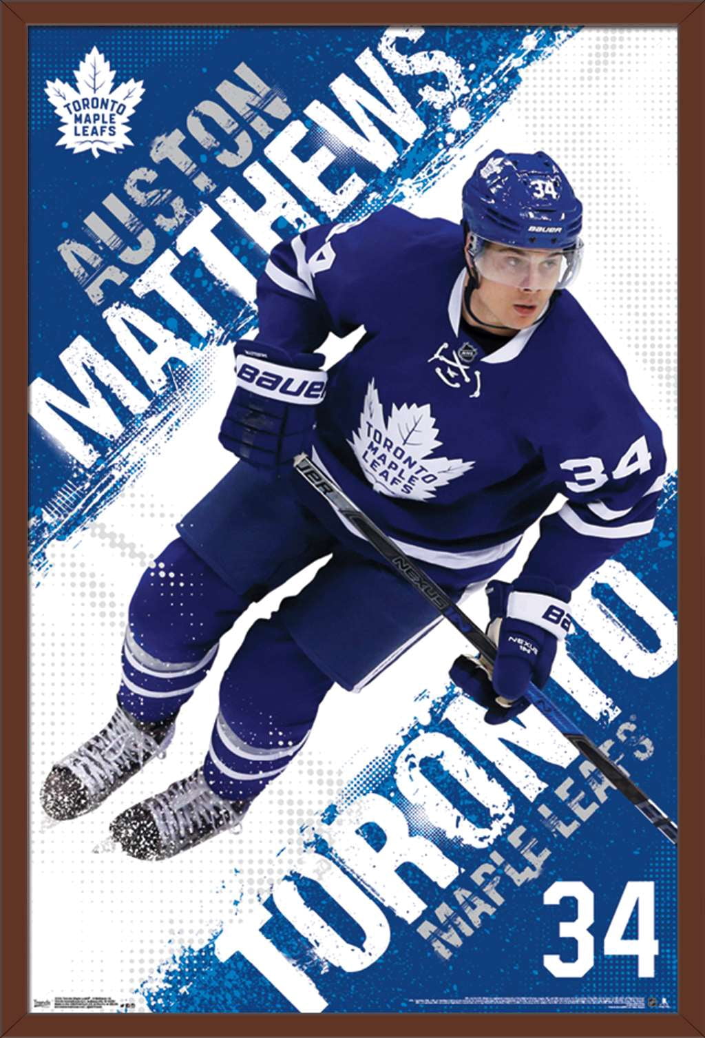 NHL Toronto Maple Leafs - Austin Matthews 16 Wall Poster, 22.375" x 34", Framed