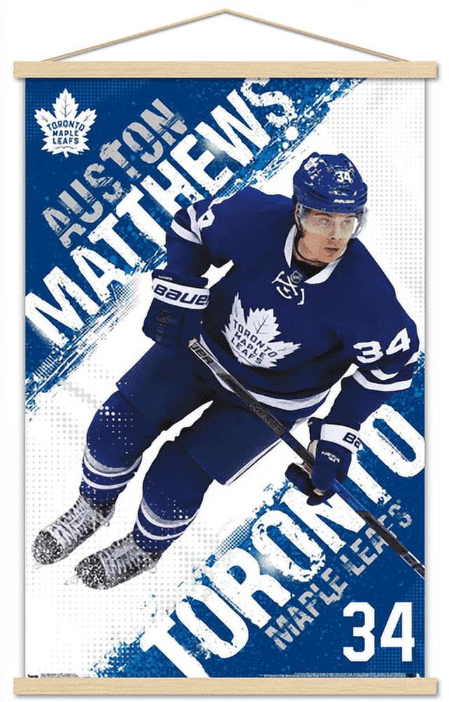 NHL Toronto Maple Leafs - Austin Matthews 16 Wall Poster with Wooden Magnetic Frame, 22.375" x 34"