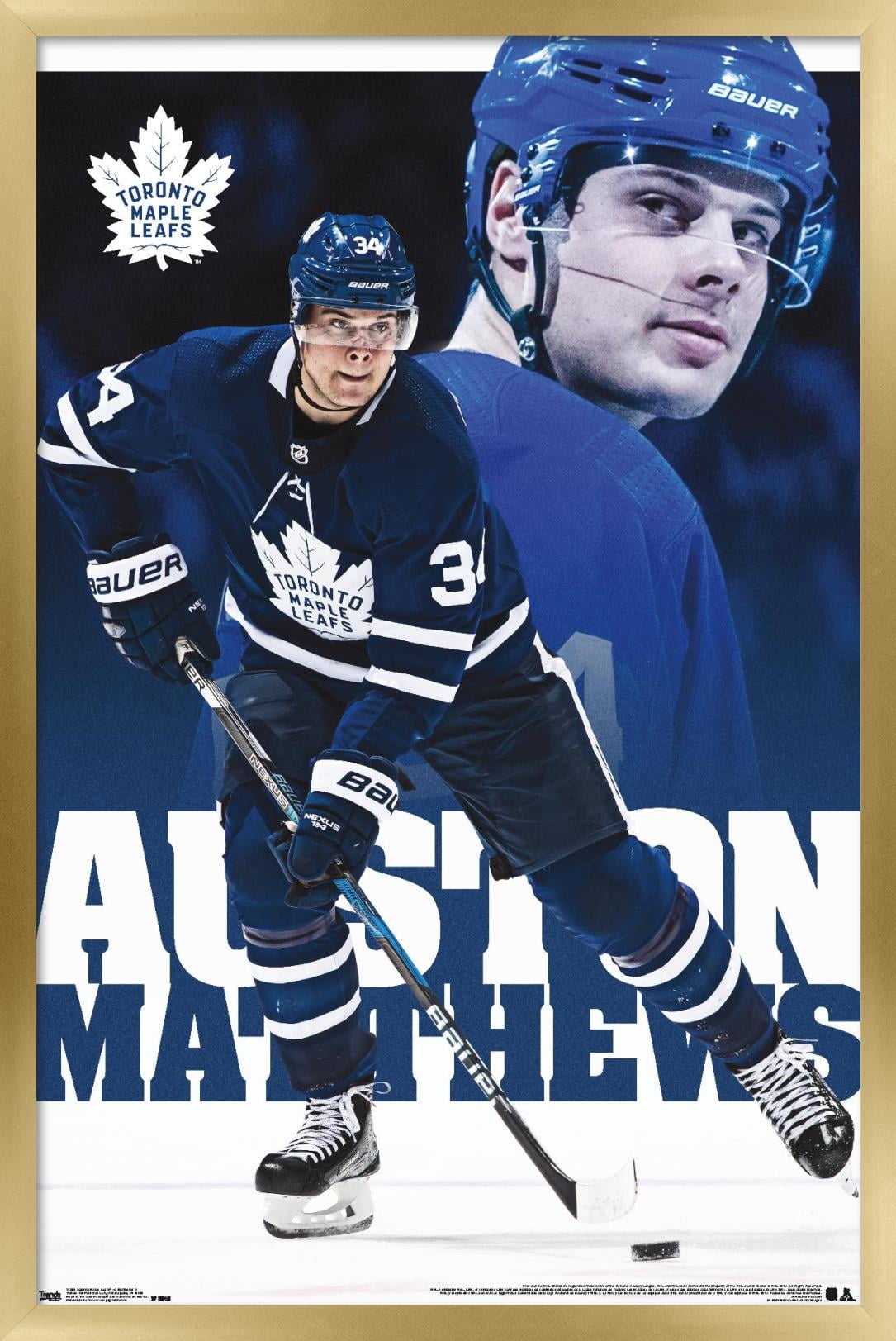 NHL Toronto Maple Leafs - Austin Matthews 17 Wall Poster, 14.725" x 22.375", Framed