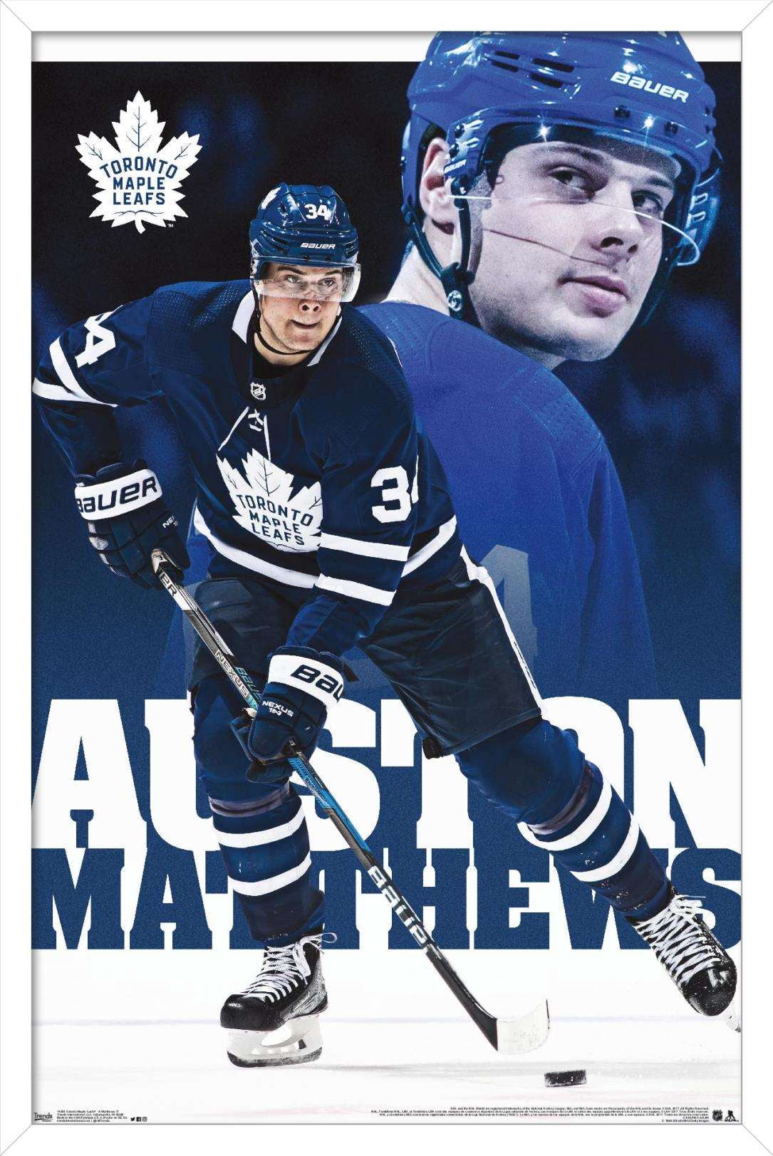 NHL Toronto Maple Leafs - Austin Matthews 17 Wall Poster, 14.725" x 22.375", Framed