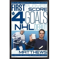NHL Toronto Maple Leafs - Austin Matthews History Wall Poster, 14.725" x 22.375", Framed