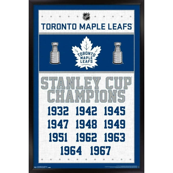 NHL Toronto Maple Leafs - Champions 16 Wall Poster, 14.725" x 22.375", Framed
