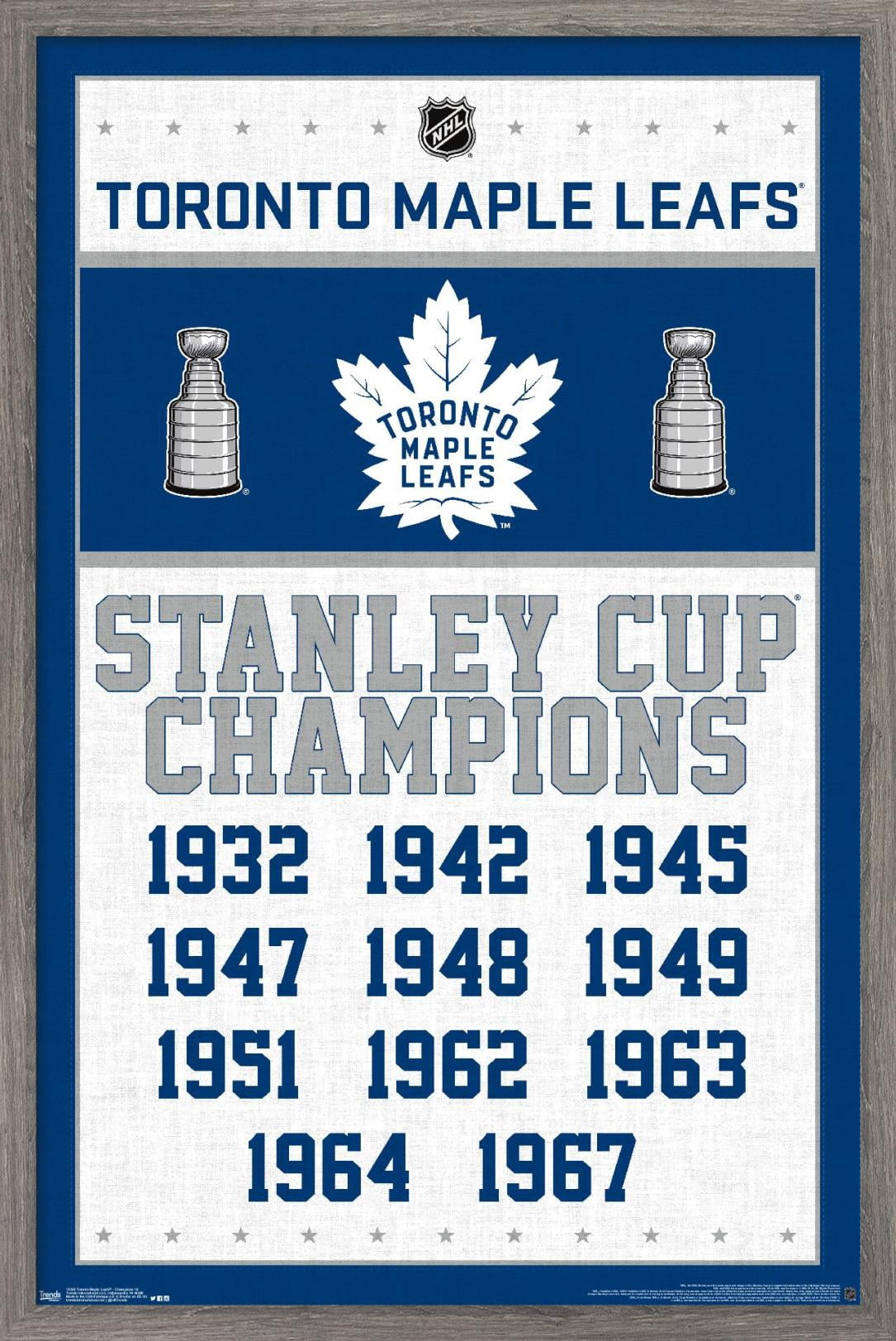 NHL Toronto Maple Leafs - Champions 16 Wall Poster, 14.725" x 22.375", Framed