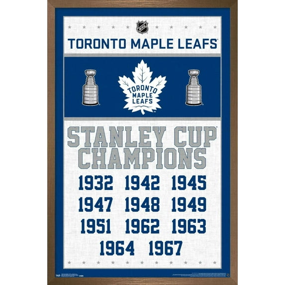 NHL Toronto Maple Leafs - Champions 16 Wall Poster, 14.725" x 22.375", Framed