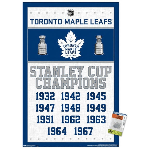 NHL Toronto Maple Leafs - Champions 16 Wall Poster with Push Pins, 22.375" x 34"