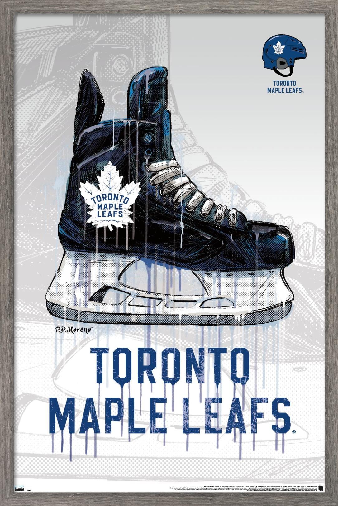 NHL Toronto Maple Leafs - Drip Skate 20 Wall Poster, 14.725" x 22.375", Framed