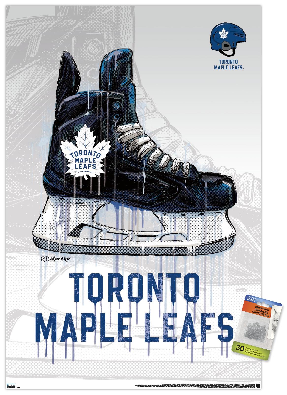 NHL Toronto Maple Leafs - Drip Skate 20 Wall Poster with Push Pins, 22.375" x 34"