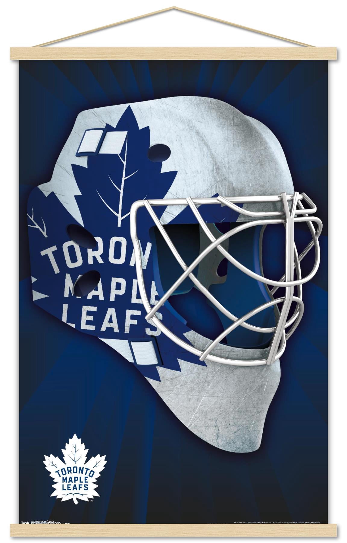 NHL Toronto Maple Leafs - Mask 16 Wall Poster with Wooden Magnetic Frame, 22.375" x 34"