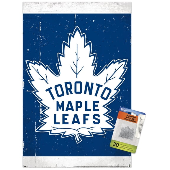 NHL Toronto Maple Leafs - Retro Logo 16 Wall Poster with Push Pins, 14.725" x 22.375"
