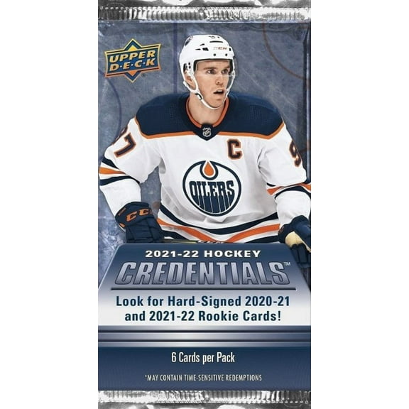 NHL Upper Deck 2021-22 Hockey Credentials Trading Card HOBBY Pack (6 Cards)