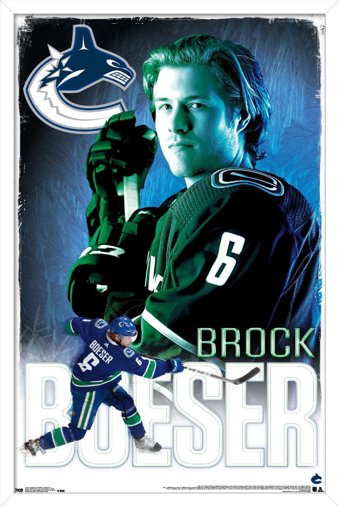 NHL Vancouver Canucks - Brock Boeser 18 Wall Poster, 14.725" x 22.375", Framed
