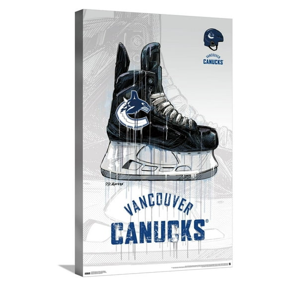 NHL Vancouver Canucks - Drip Skate 21 Canvas Wall Poster, 14.725" x 22.375"
