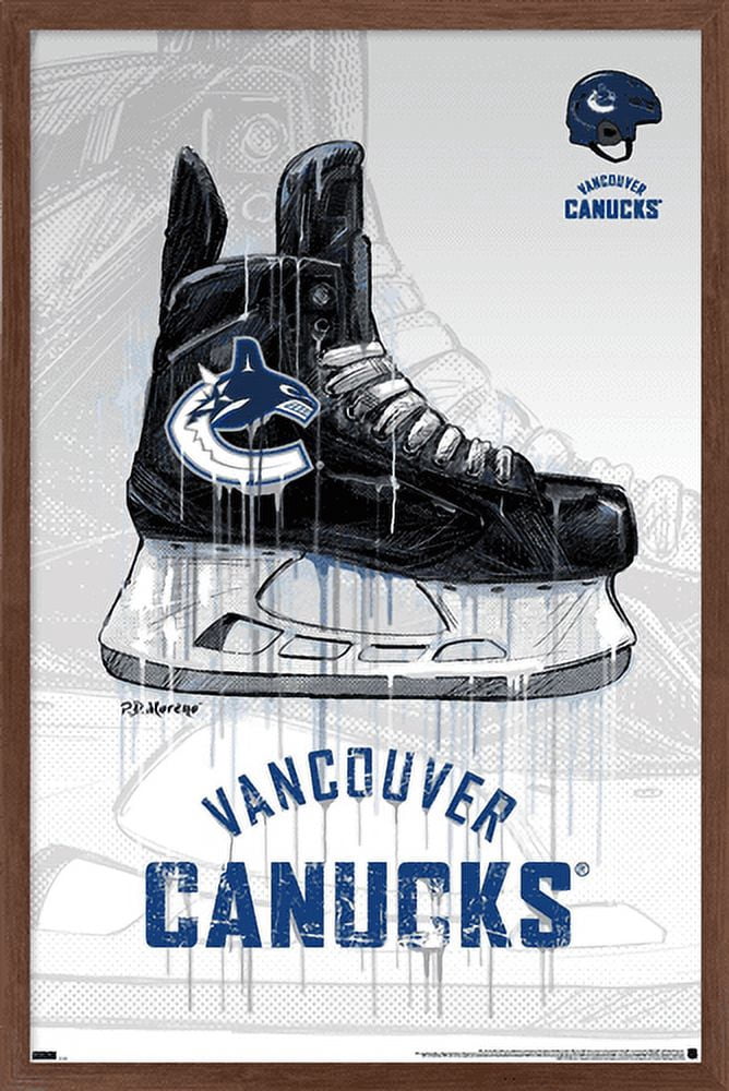 NHL Vancouver Canucks - Drip Skate 21 Wall Poster, 22.375" x 34", Framed
