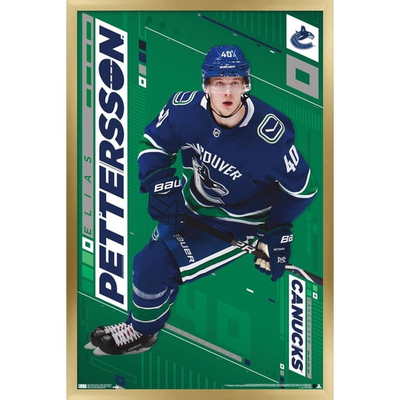 NHL Vancouver Canucks - Elias Pettersson 19 Wall Poster, 14.725" x 22.375", Framed